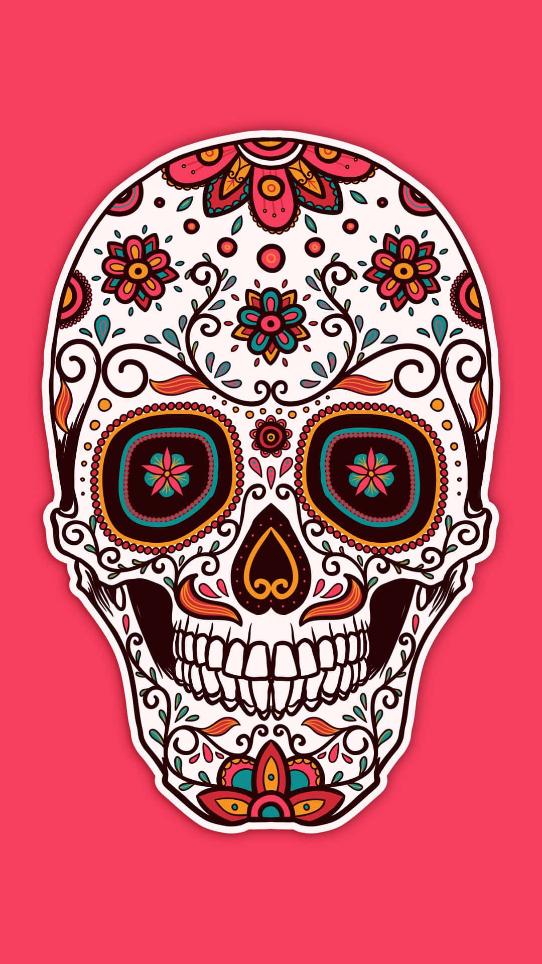 Brighten Up Your Day with a Pink Skull Wallpaper