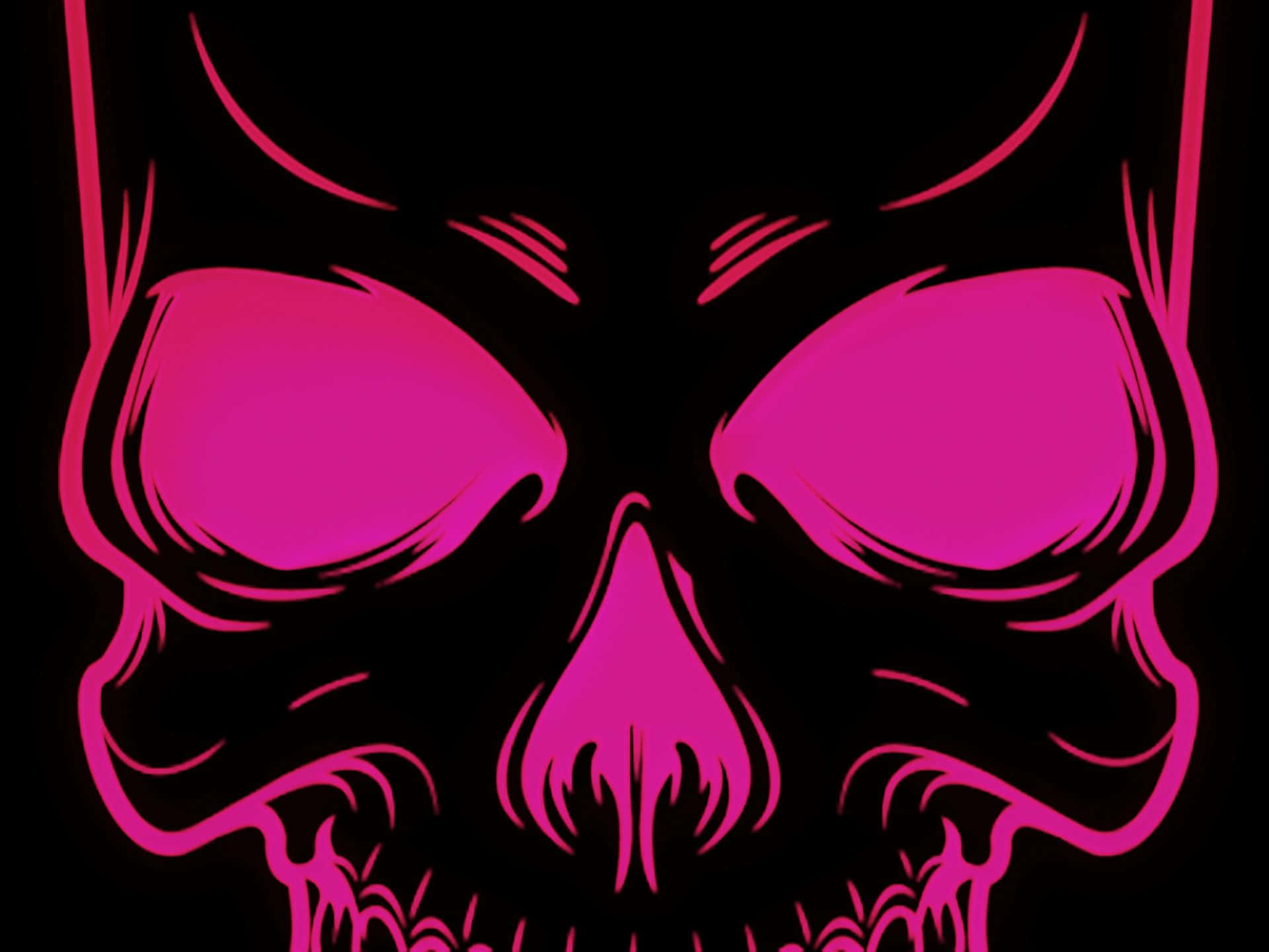 Represent a Fearless Attitude With Pink Skull Art Wallpaper
