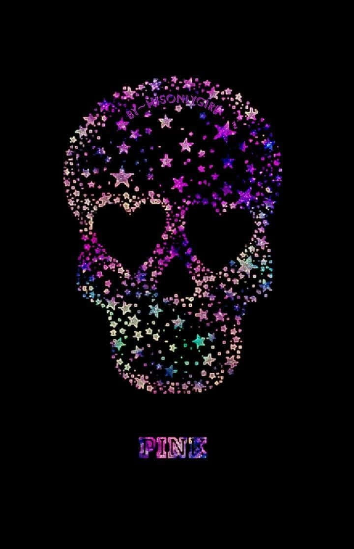 Pink Skull with Mystical Flames Wallpaper