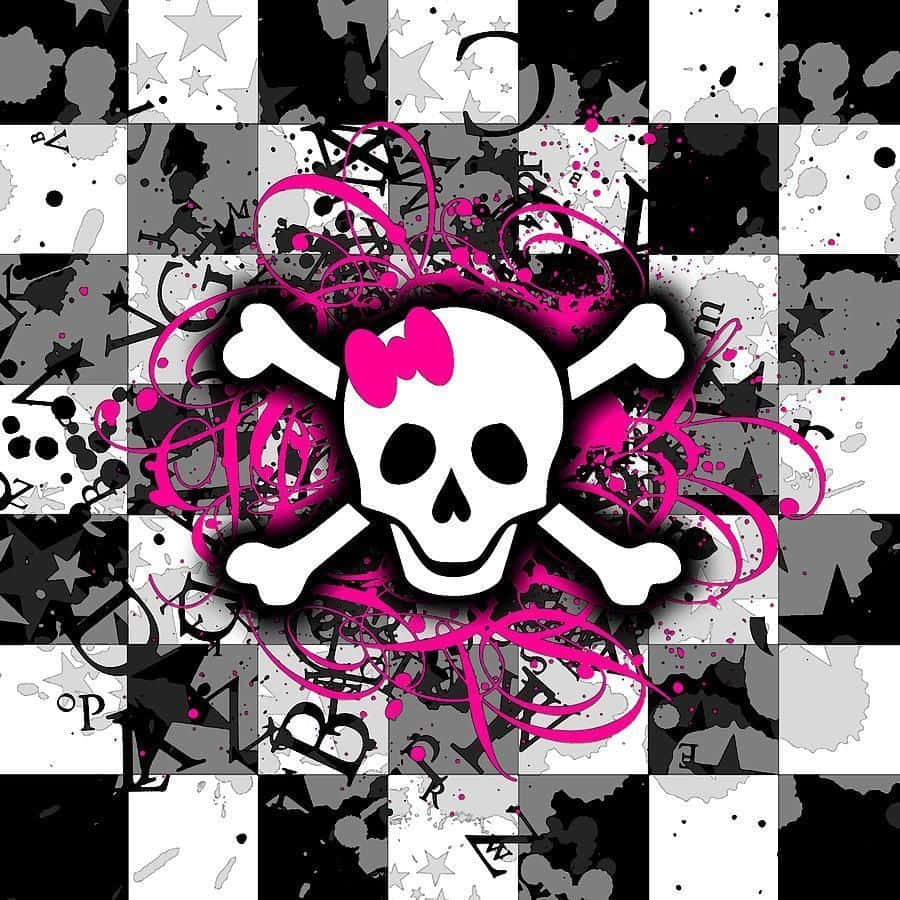 pink skull and crossbones wallpaper