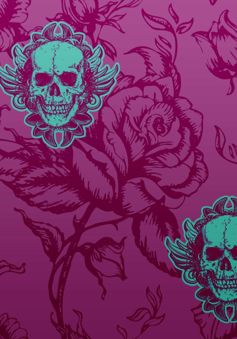 "Celebrate individuality with the captivating Pink Skull" Wallpaper