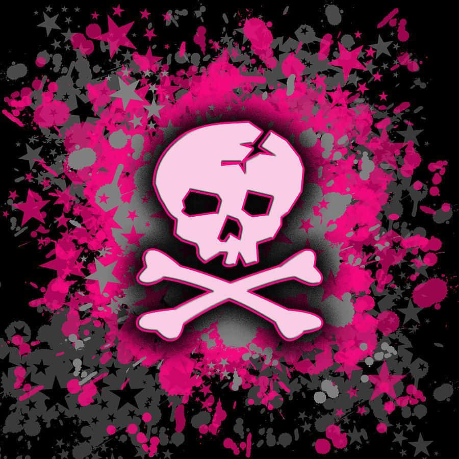 A hauntingly beautiful pink skull, perfect for a spooky Halloween decoration. Wallpaper