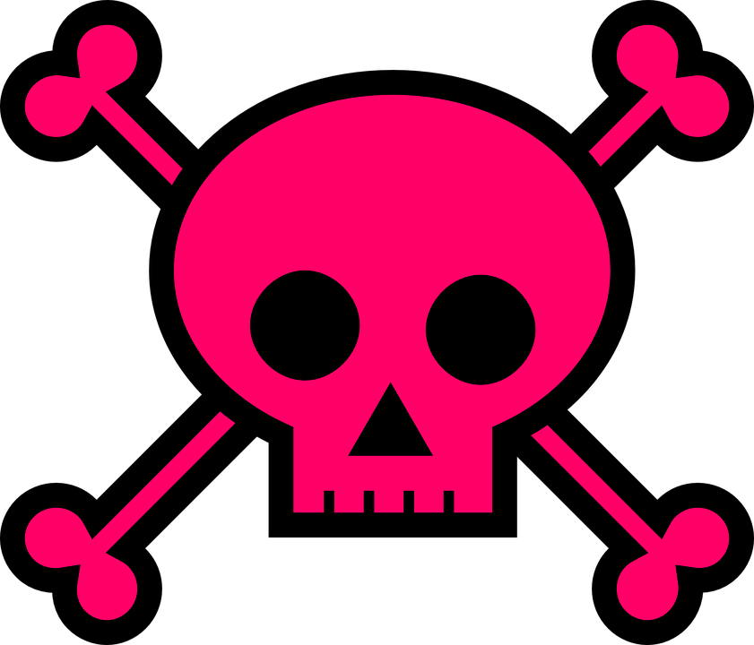Pink Skulland Crossbones Icon PNG