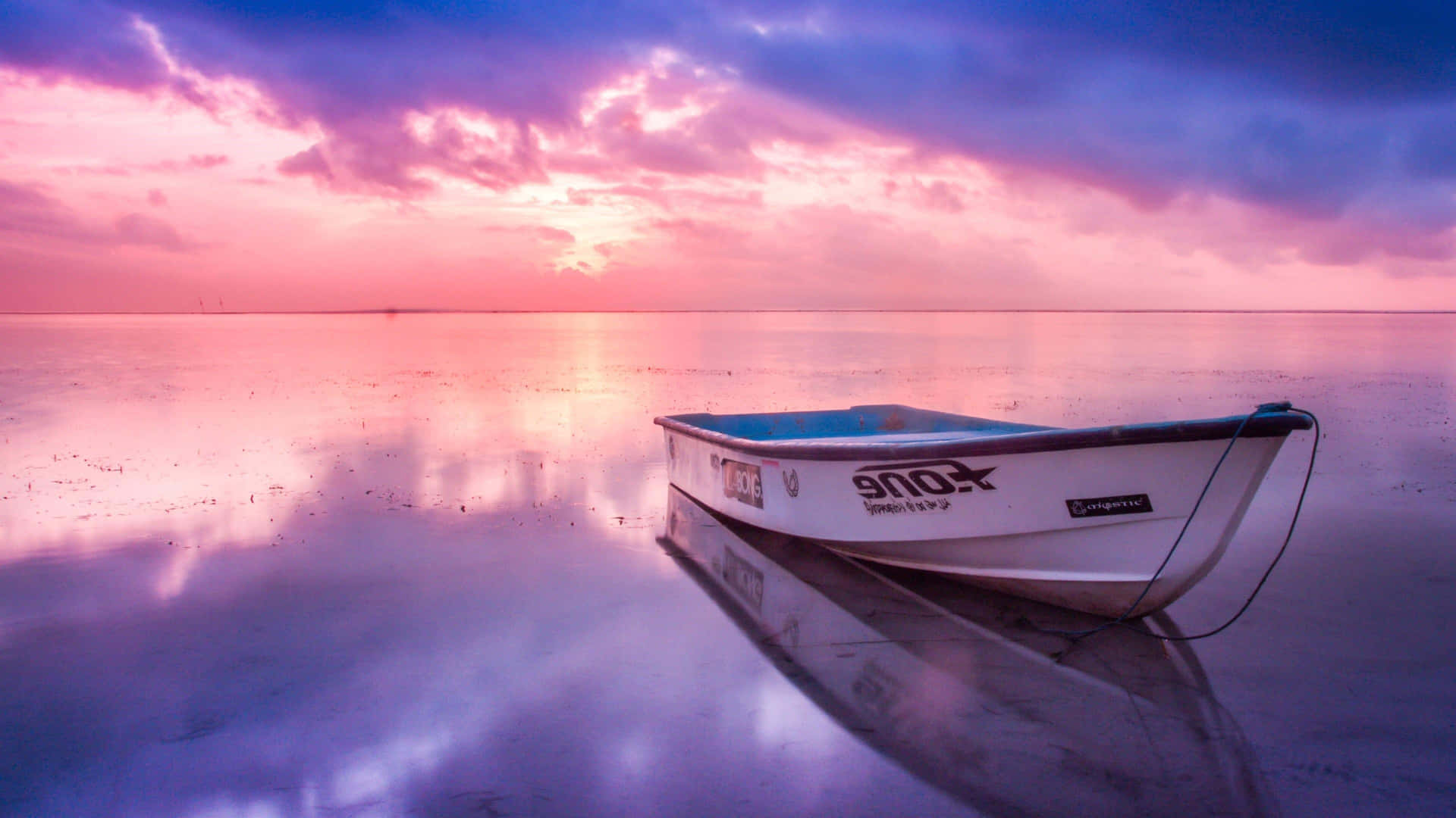 A breathtaking view of a vibrant pink sky Wallpaper