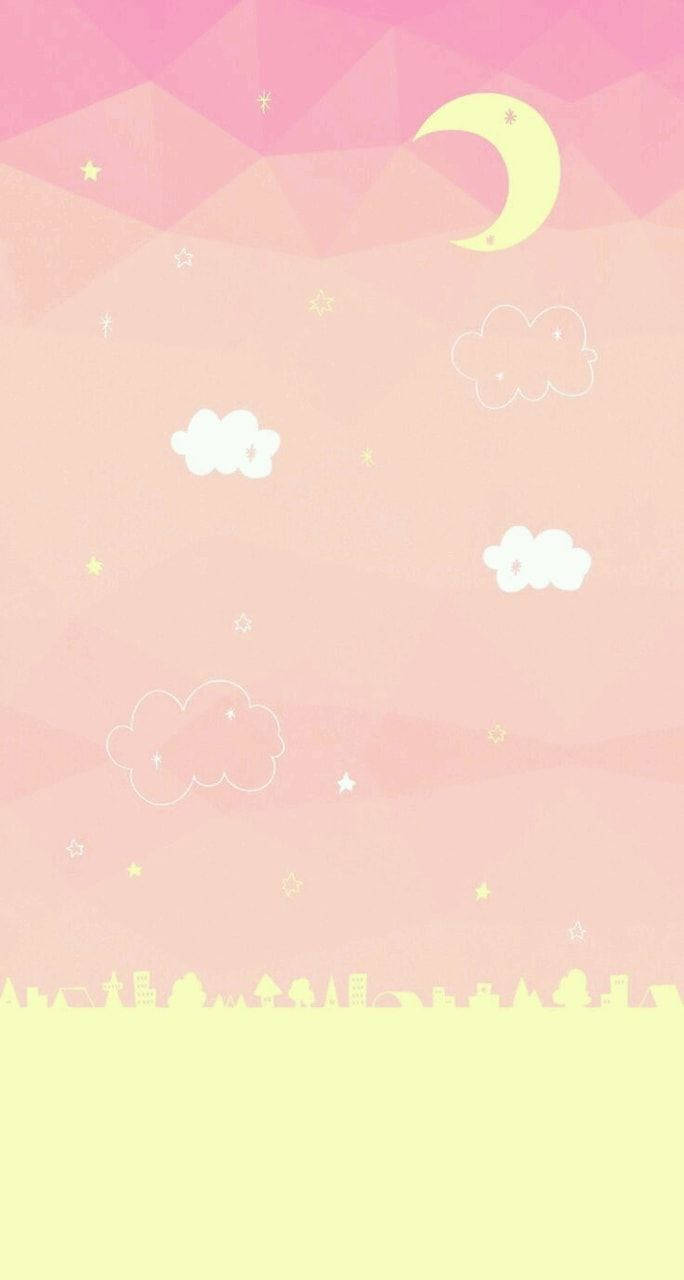 Pink Sky Simple Phone Wallpaper