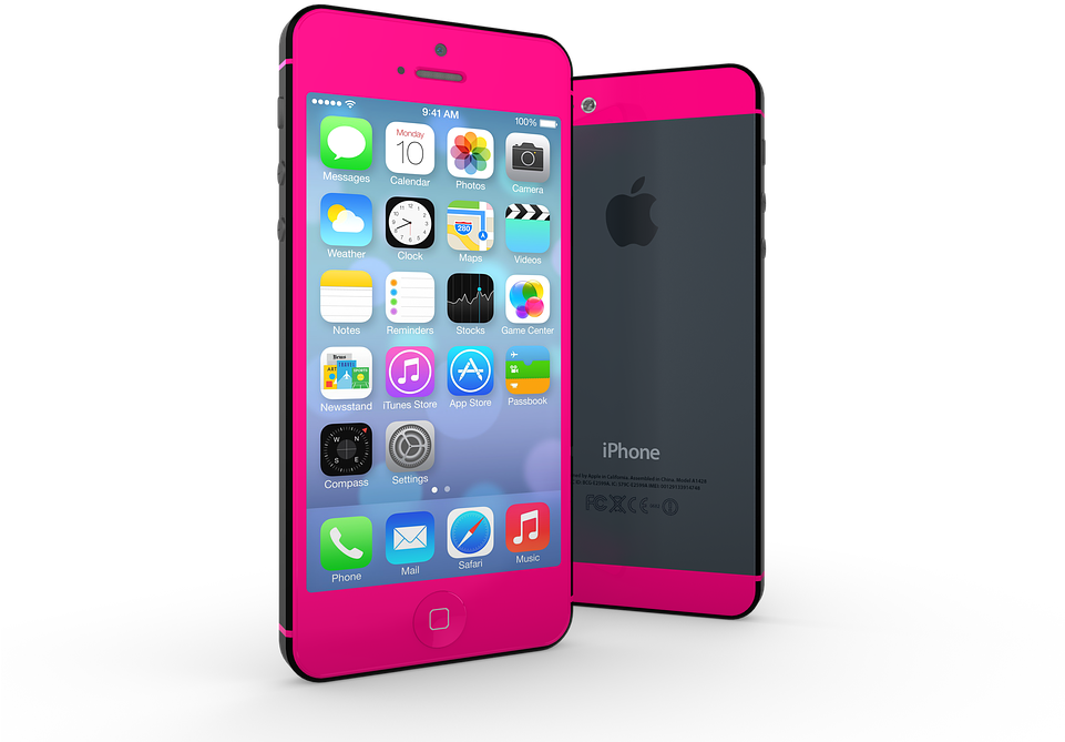 Pink Smartphone Dual View PNG