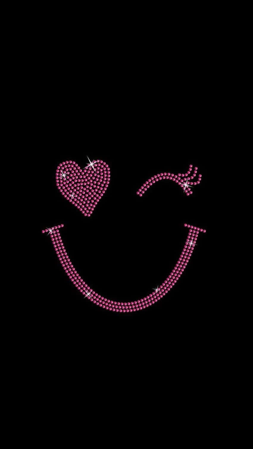 Pink Smile Heart Glitteri Phone Wallpaper Wallpaper