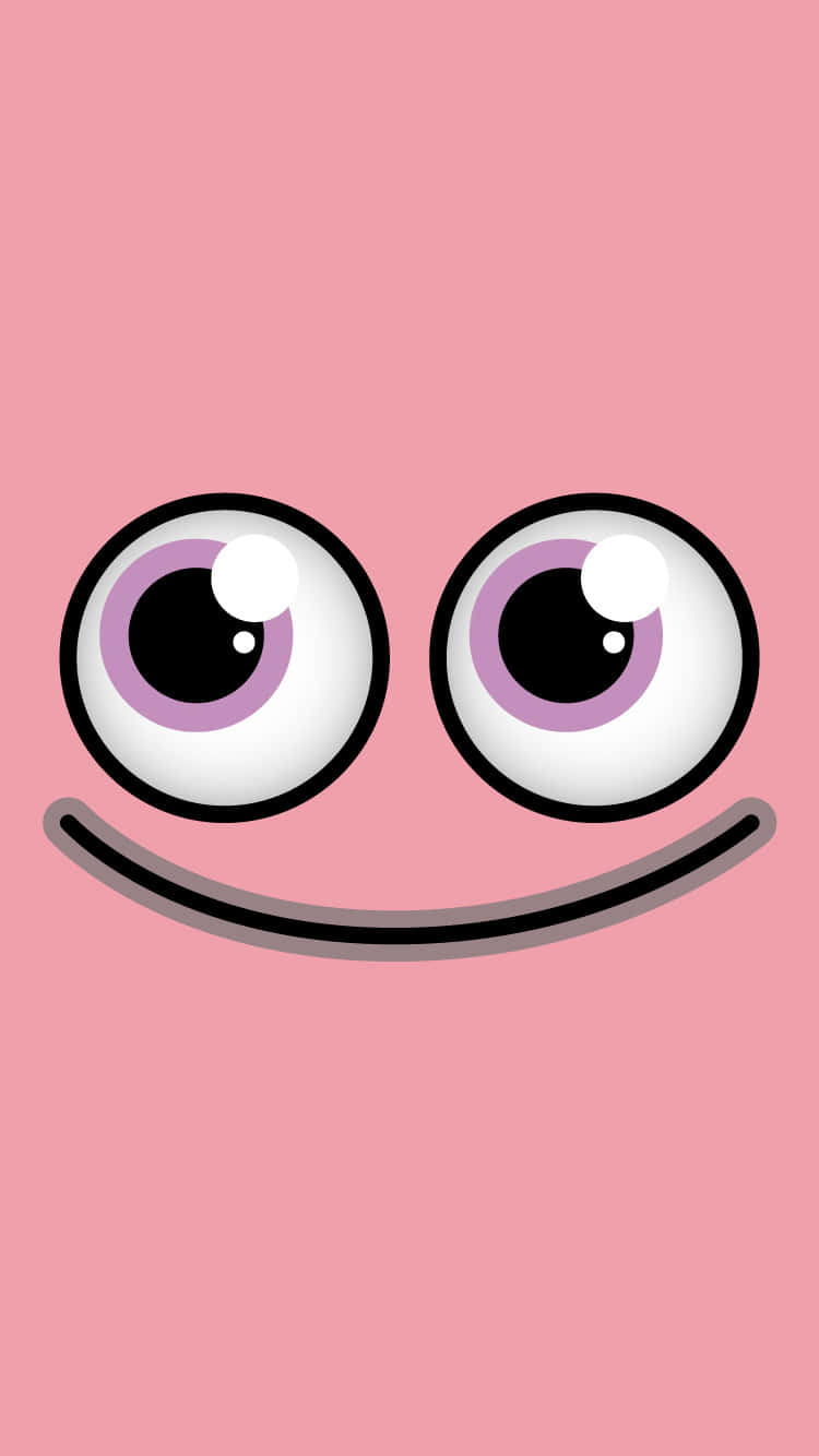 Pink Smiley Face Cartoon Wallpaper