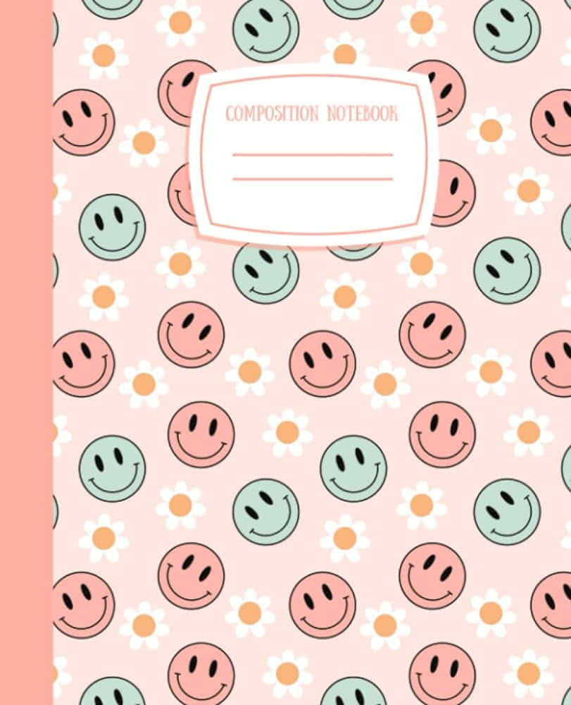 Pink Smiley Face Composition Notebook Cover Wallpaper