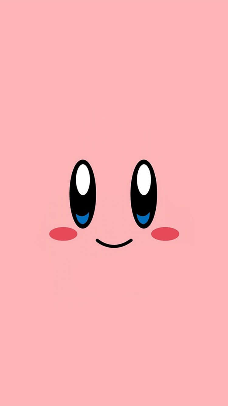 Pink Smiley Face Cute Illustration Wallpaper