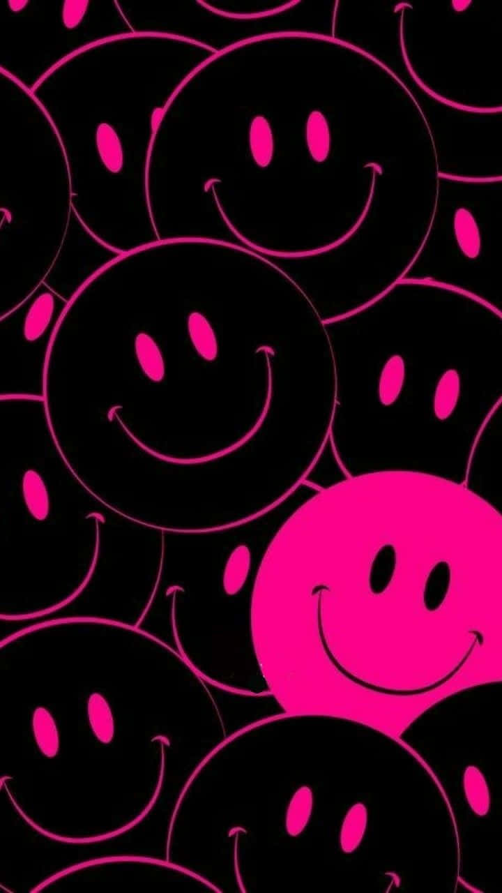 Pink Smiley Face Pattern.jpg Wallpaper