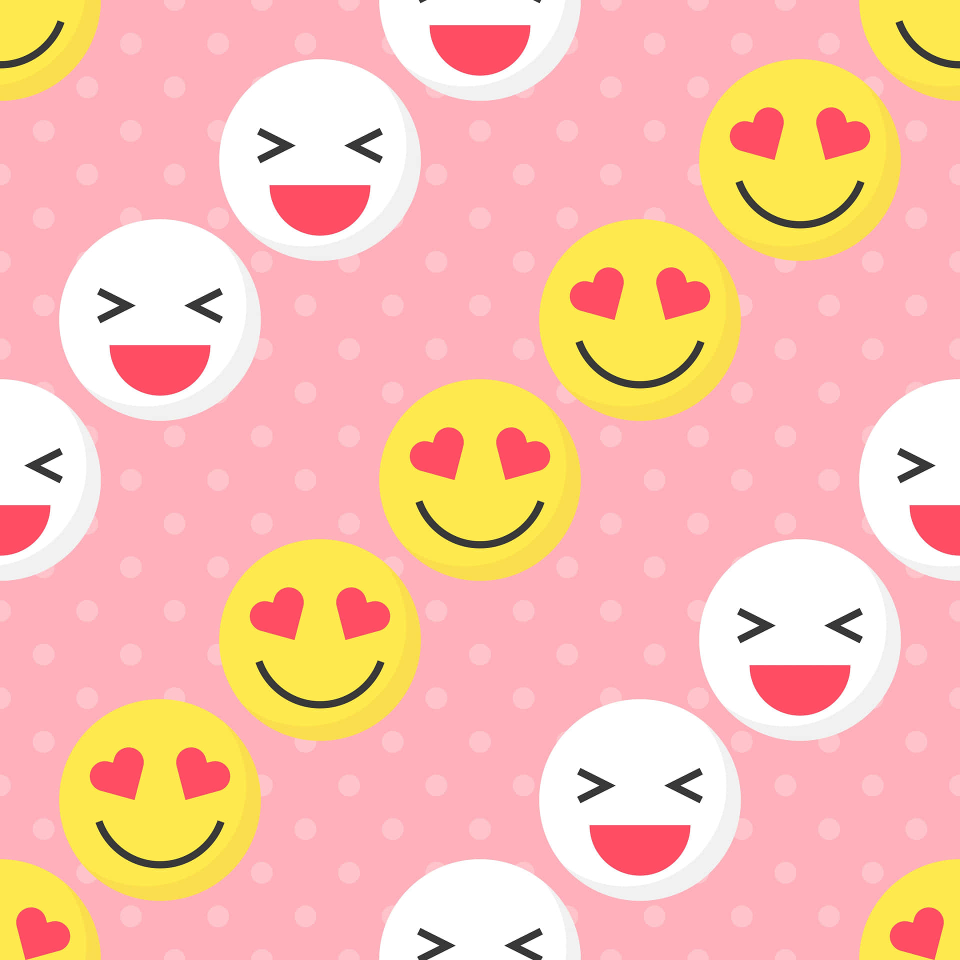 Pink Smiley Face Pattern Wallpaper