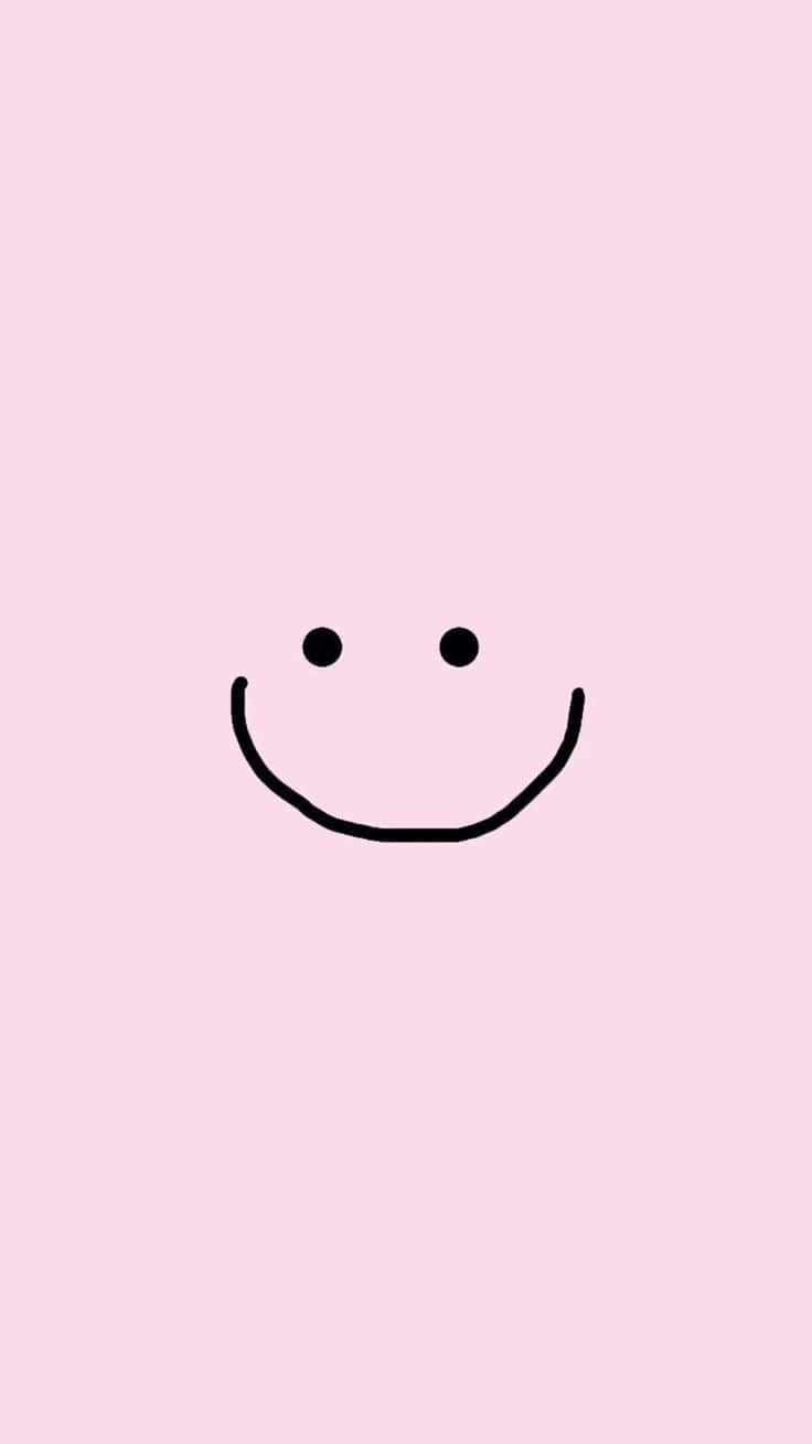 Pink Smiley Face Simple Background Wallpaper