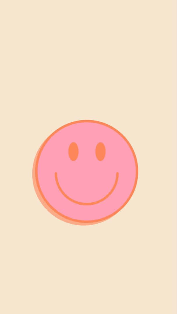 Pink Smiley Face Simple Graphic Wallpaper