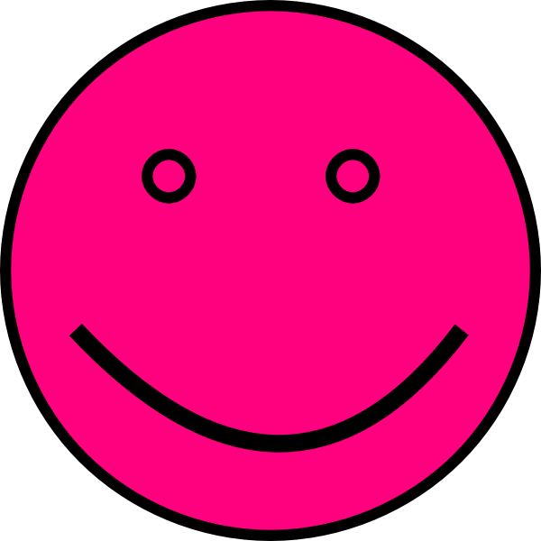 Pink Smiley Face Winking PNG