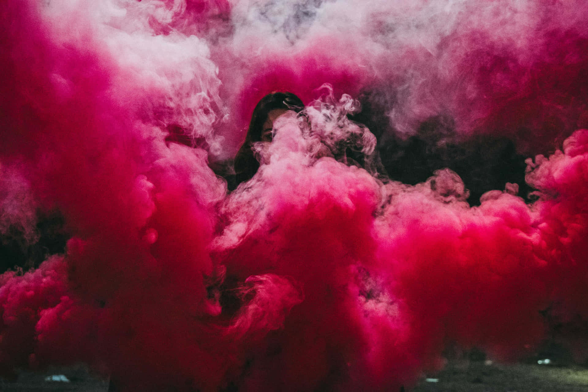 Soft pink smoke creating a beautiful pastel image