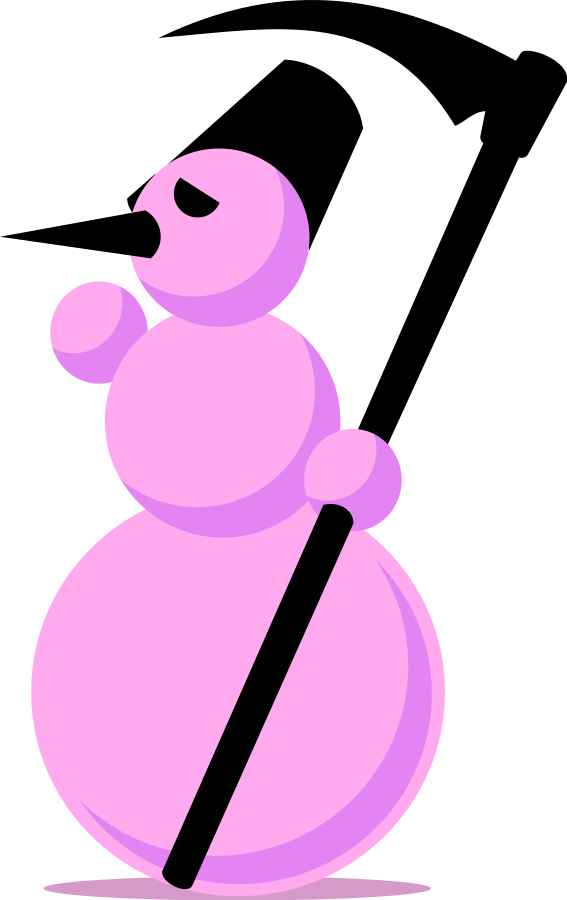 Pink Snowmanwith Pickaxe PNG