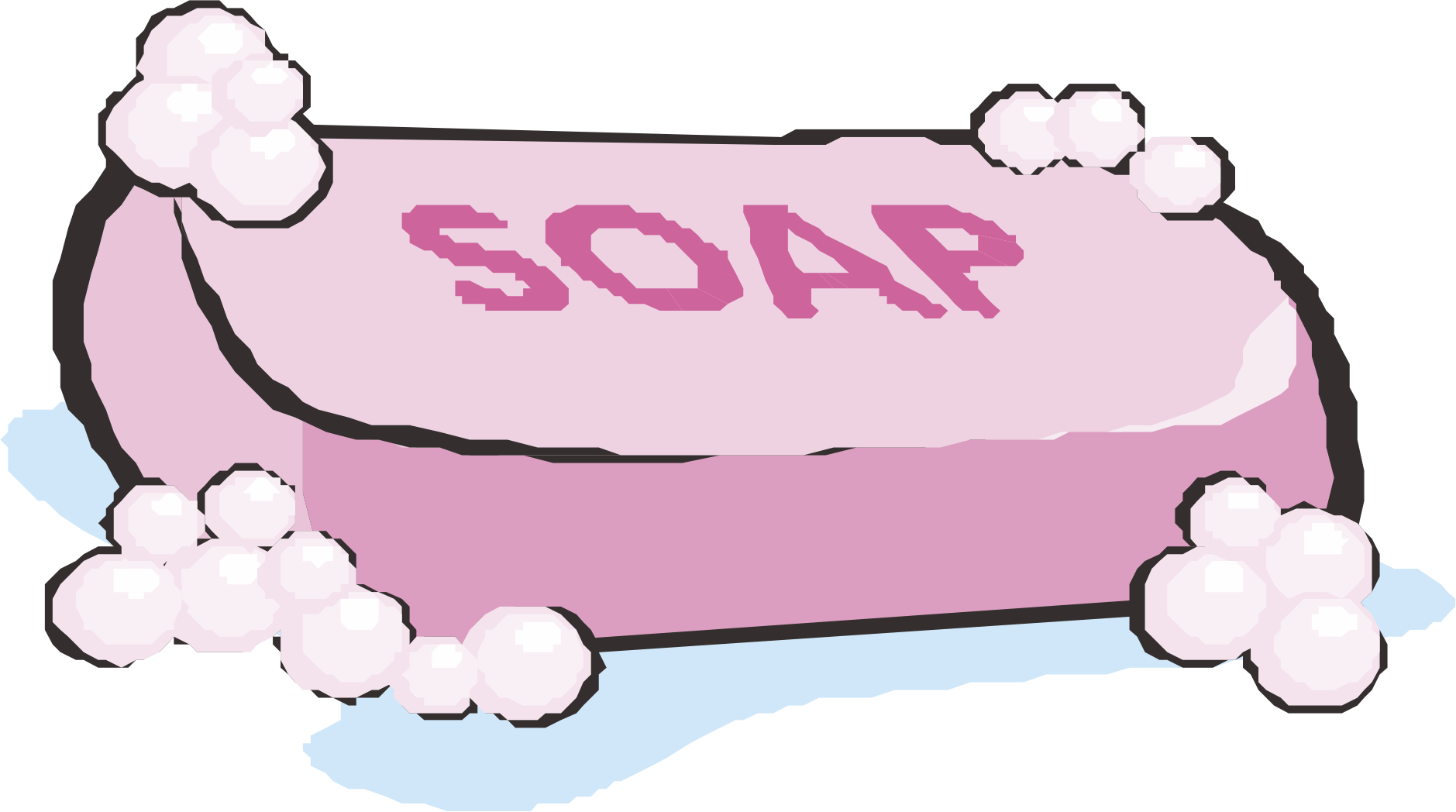 Pink Soap Bar With Bubbles PNG