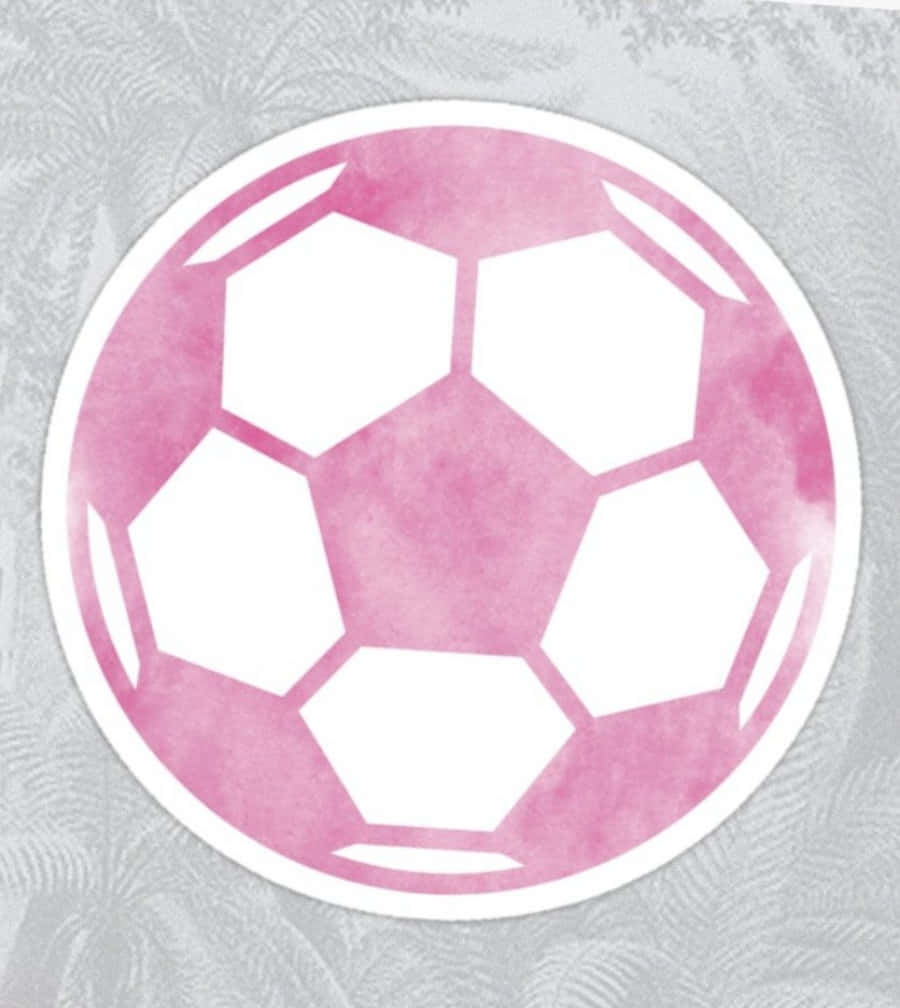 A vibrant pink soccer ball on a green field Wallpaper