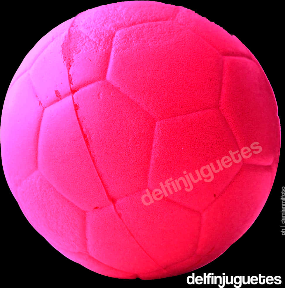 Pink Soccer Ball Black Background PNG