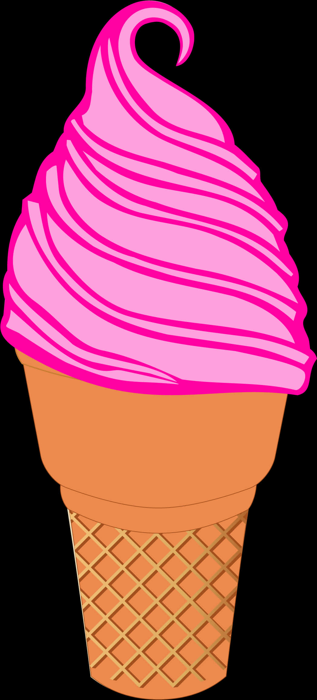 Pink Soft Serve Ice Cream Clipart PNG
