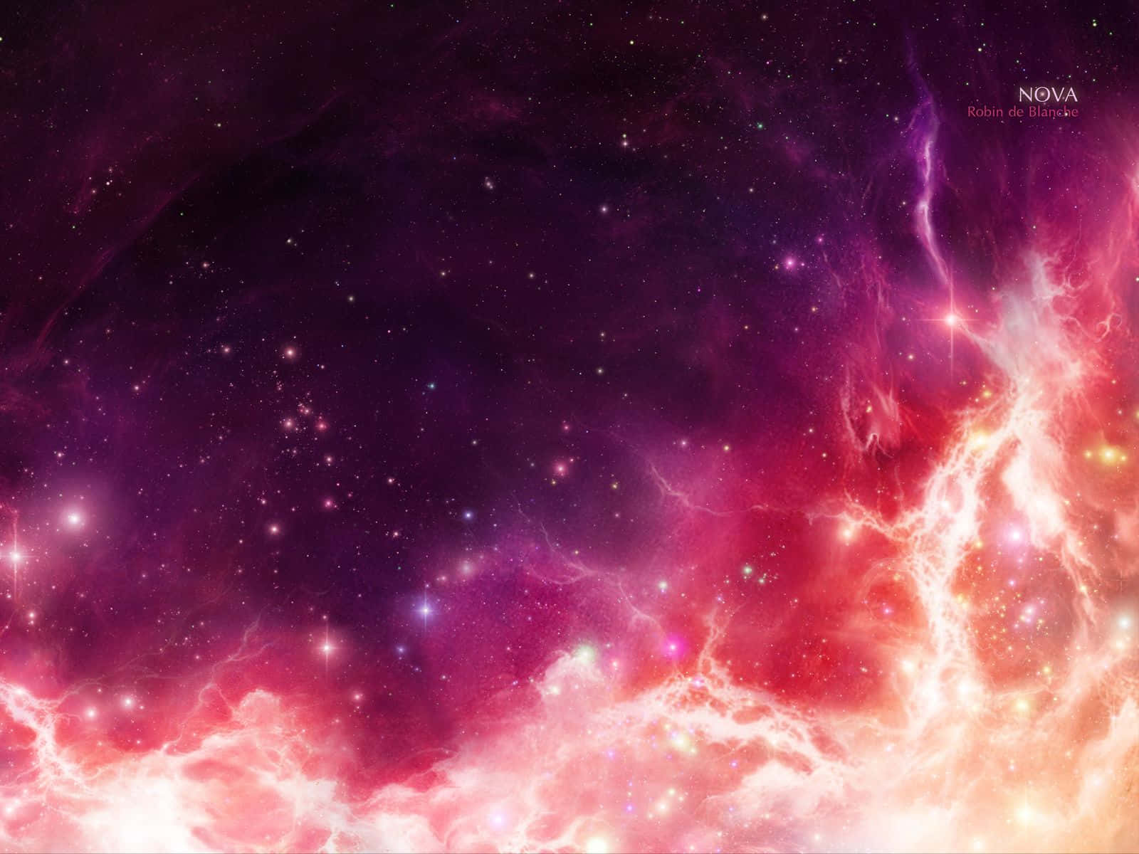 Explore the infinite beauty of space with a breathtaking pink hue Wallpaper