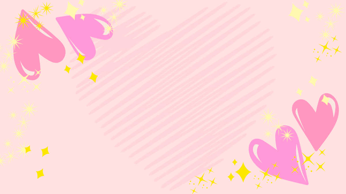 Pink Sparkle Hearts Background Wallpaper