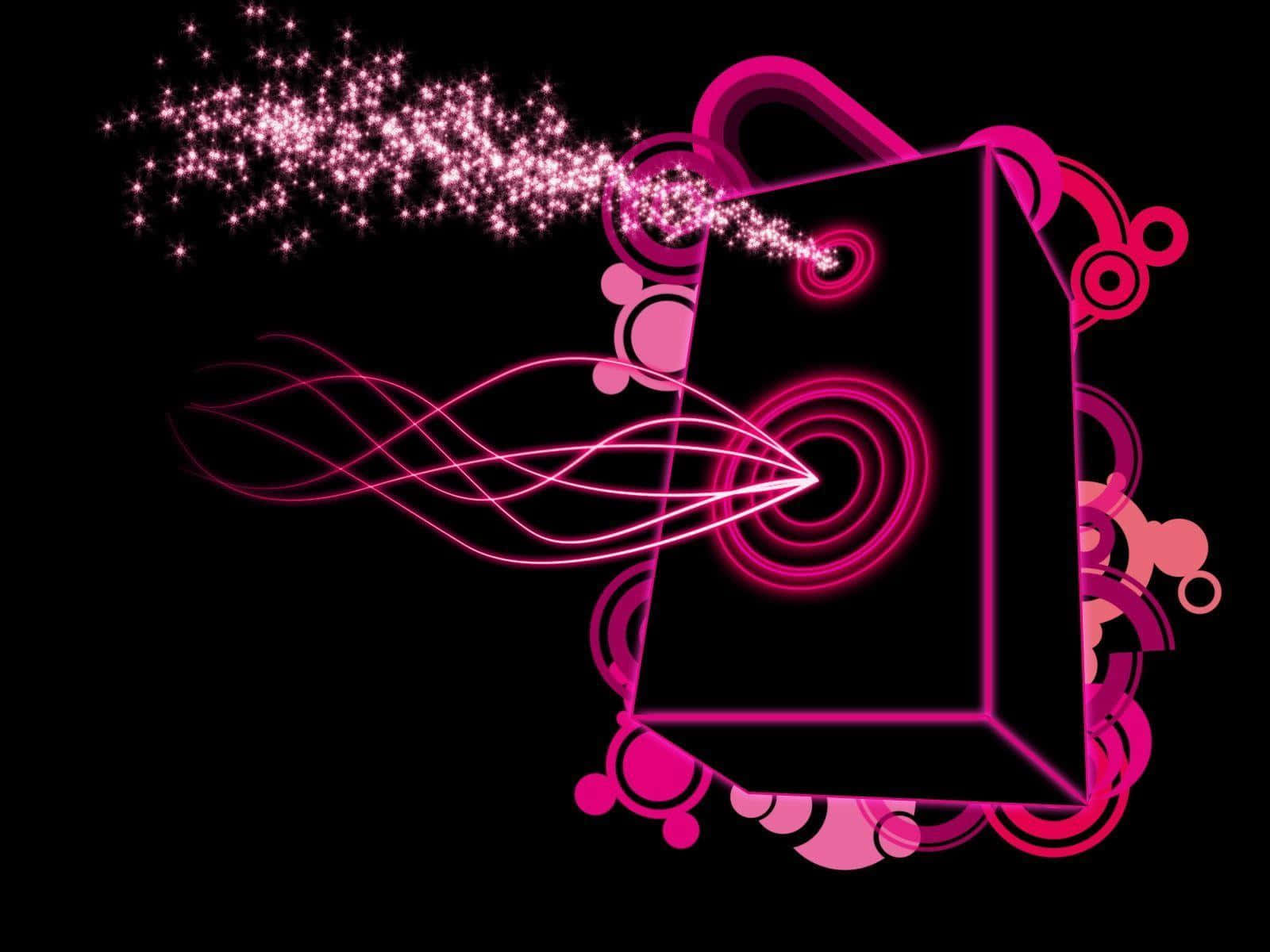 Pink Sparkle Speaker Design Wallpaper