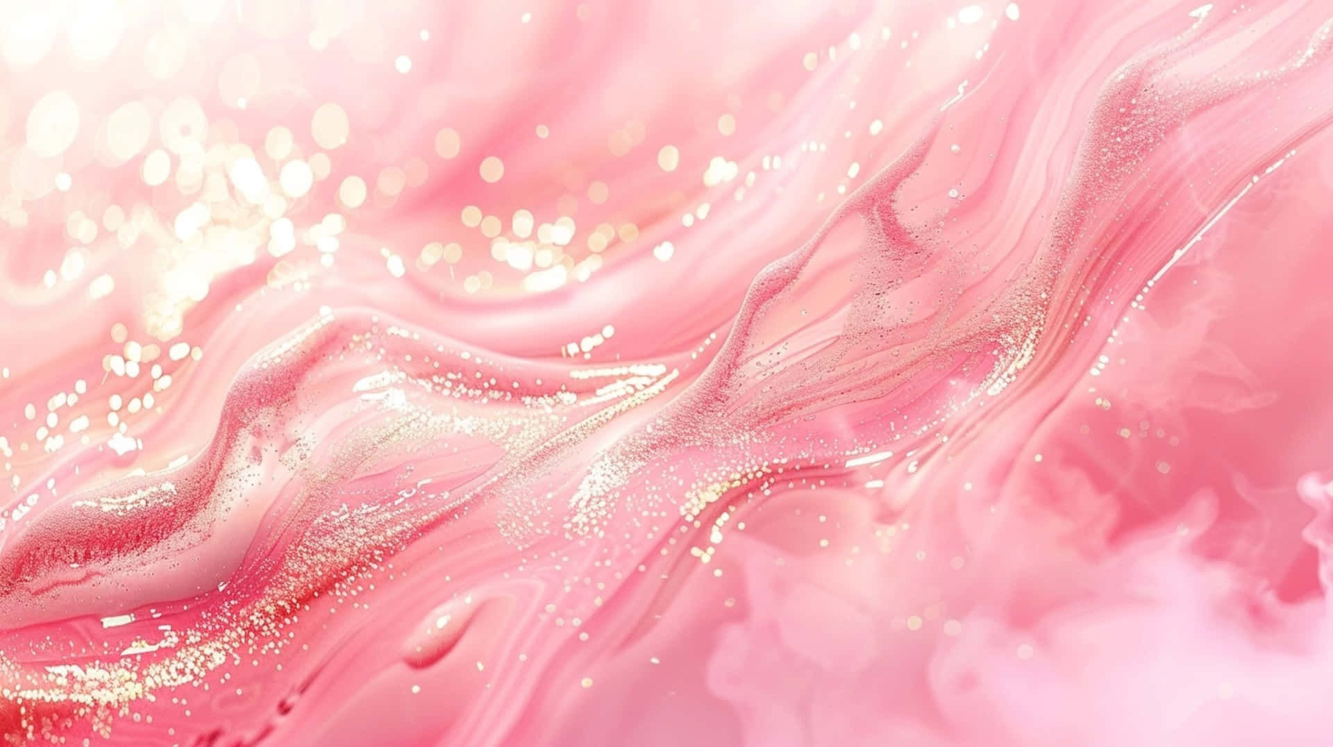 Pink Sparkling Waves Background Wallpaper