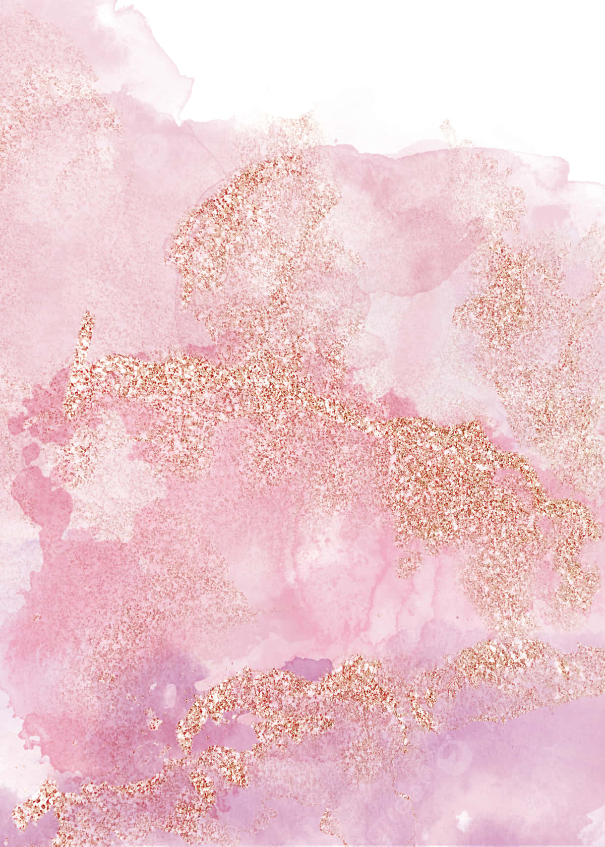 Pink Watercolor Background With Gold Splatter