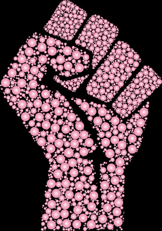 Pink Spheres Fist Illustration PNG
