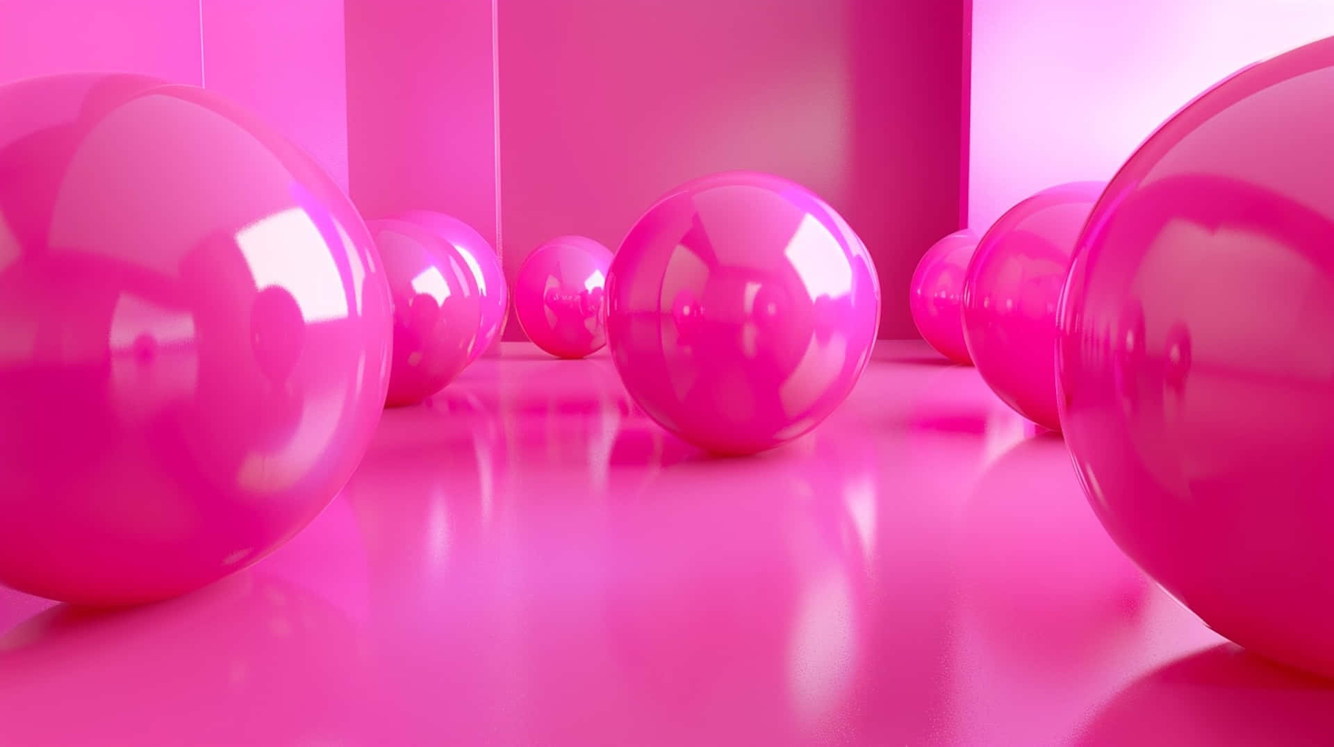 Pink Spheres3 D Render Wallpaper