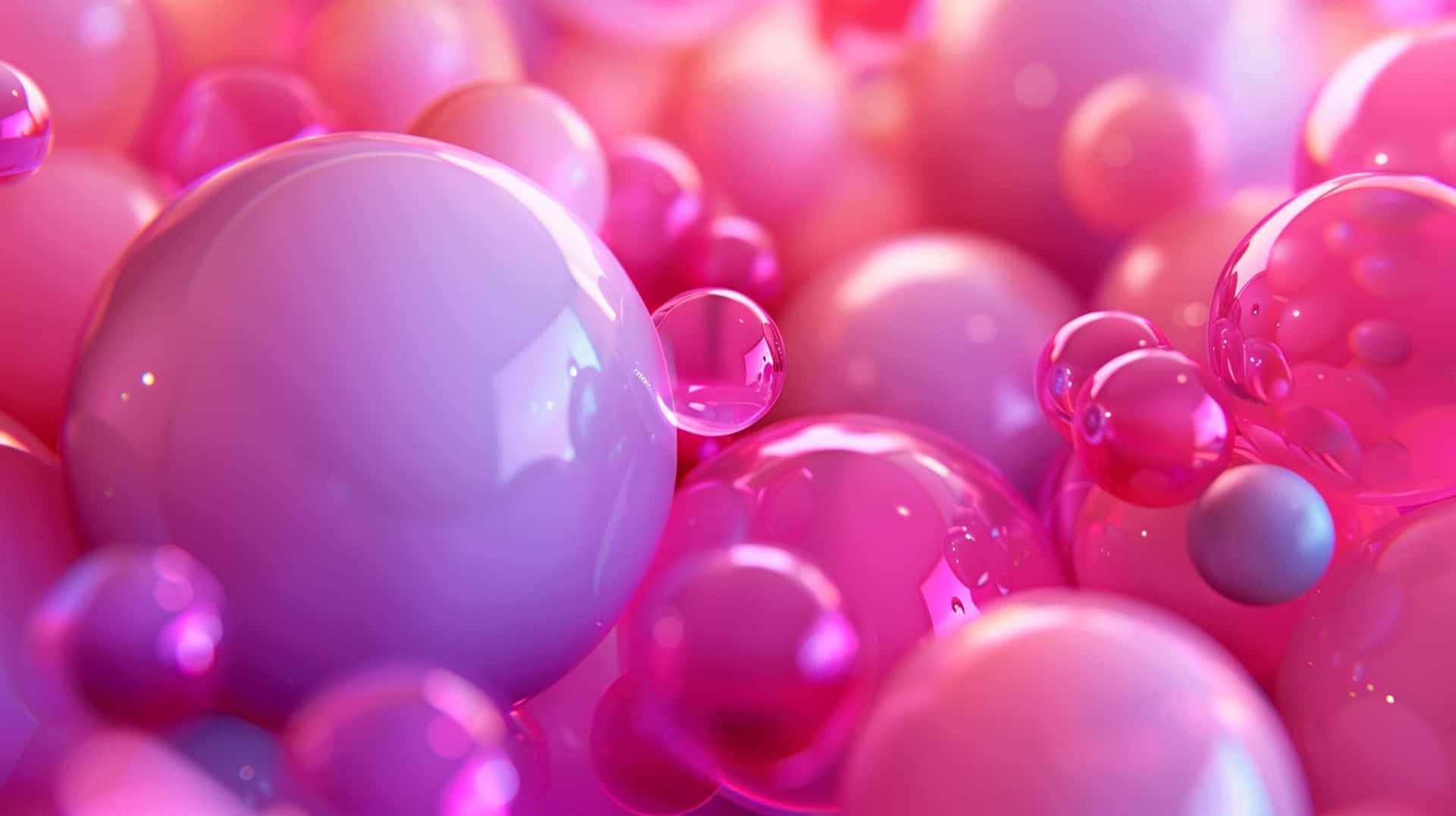 Pink Spheresand Bubbles3 D Render Wallpaper