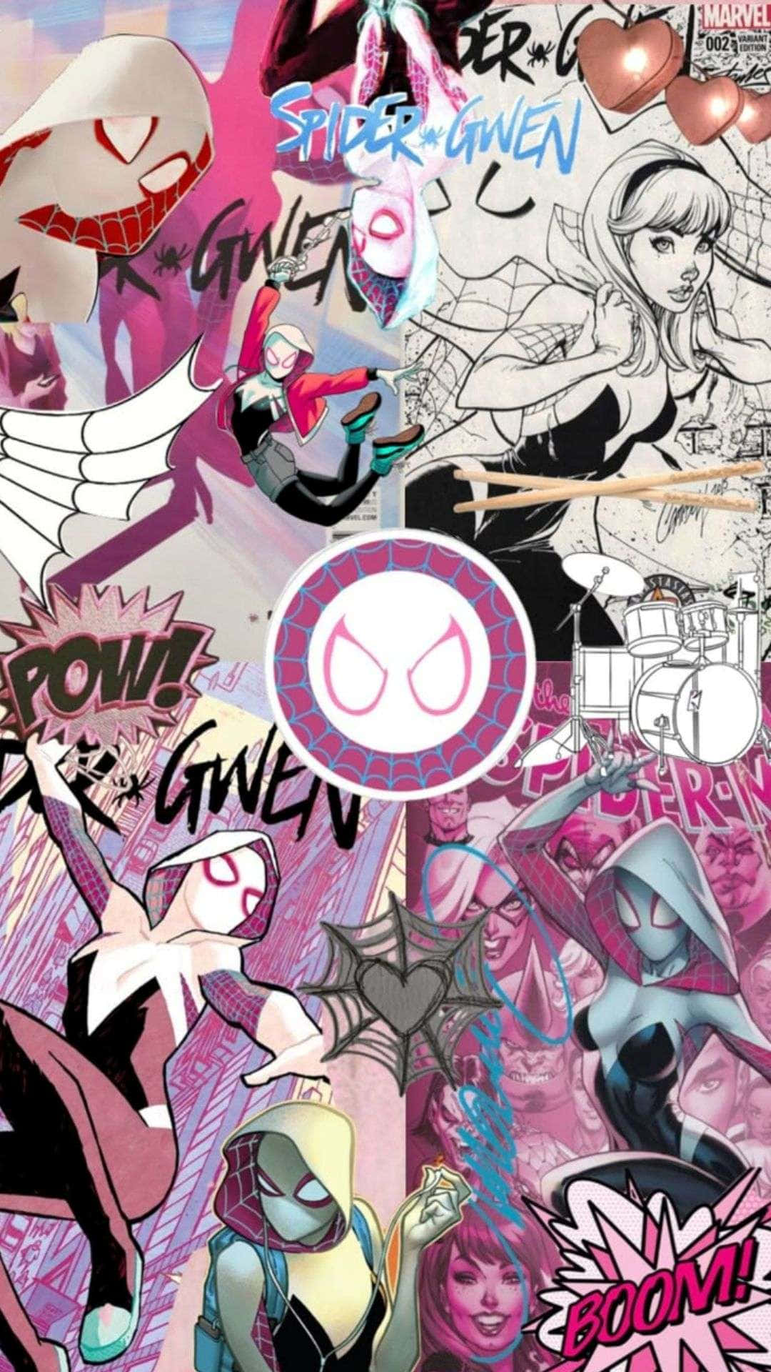 Collage De Spider Man Rosa Fondo de pantalla