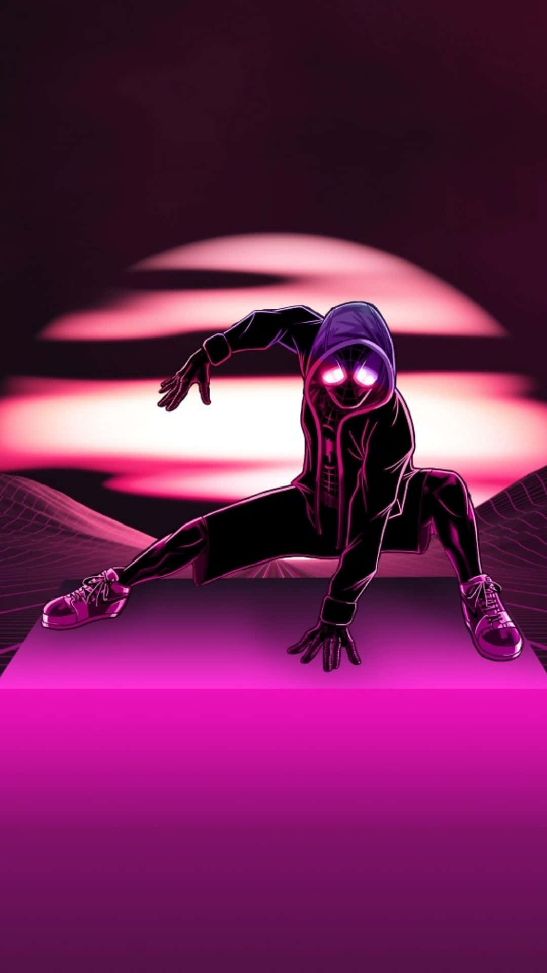 Spider Man Rosa Estilo Neón Fondo de pantalla