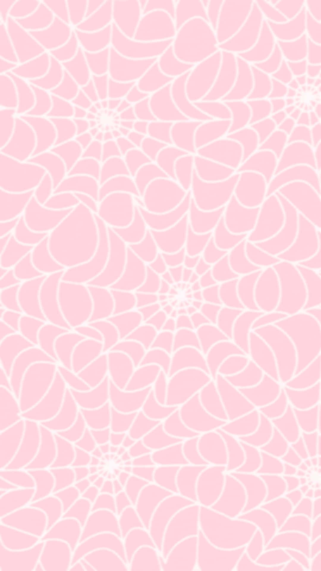 Pink Spiderweb Pattern Halloween Aesthetic Wallpaper