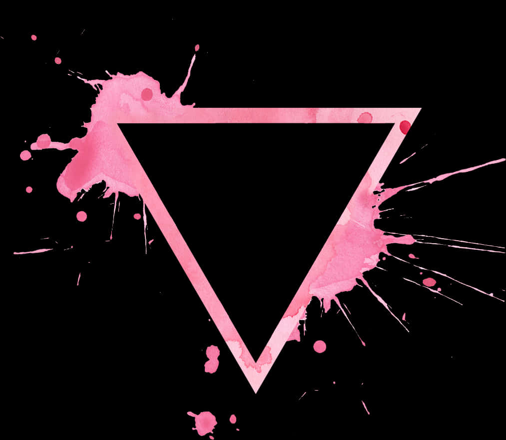 Pink Splatter Inverted Triangle PNG