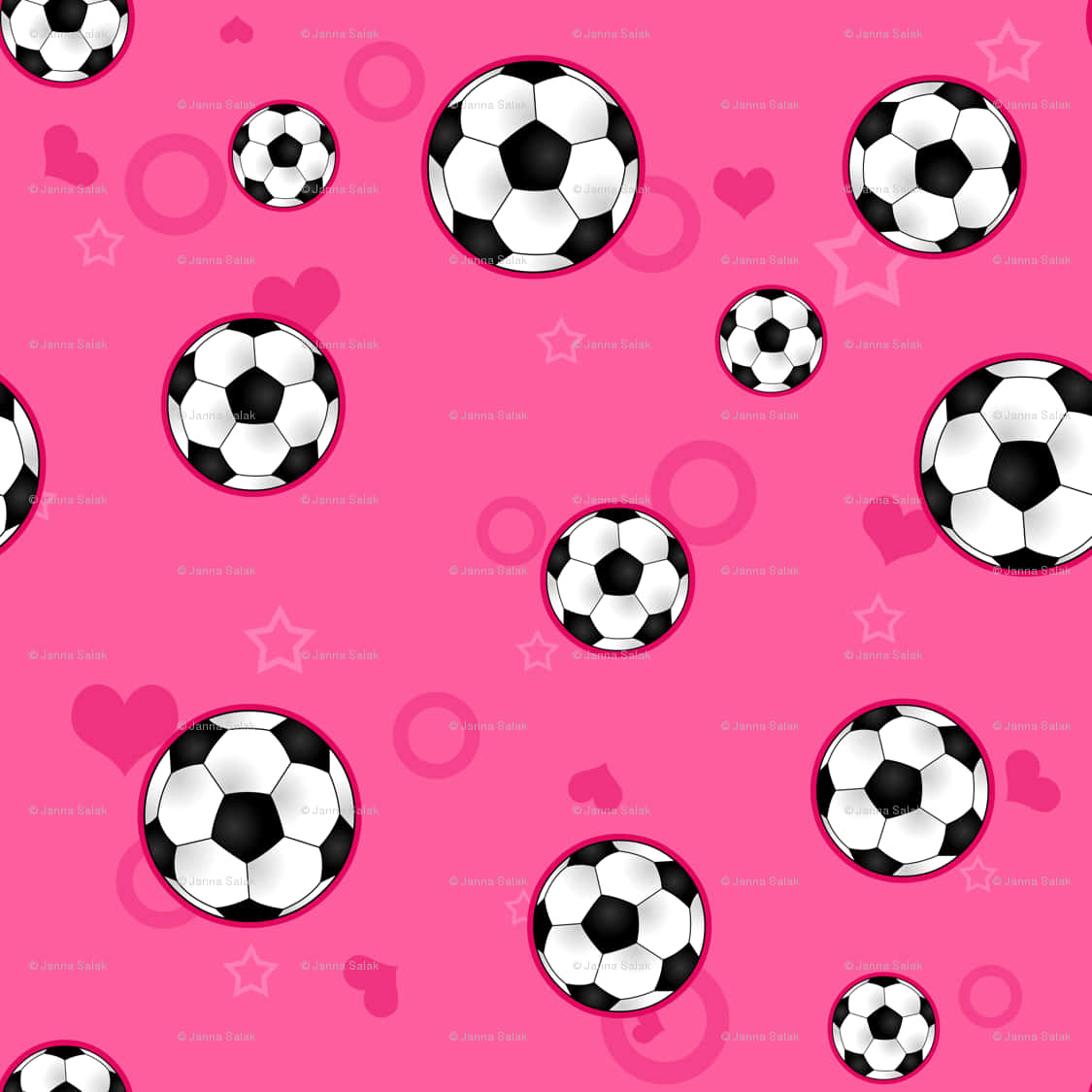 Fodbolde på pink baggrund Wallpaper