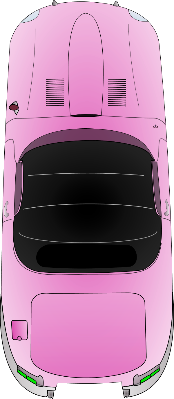 Pink Sports Car Top View Vector PNG