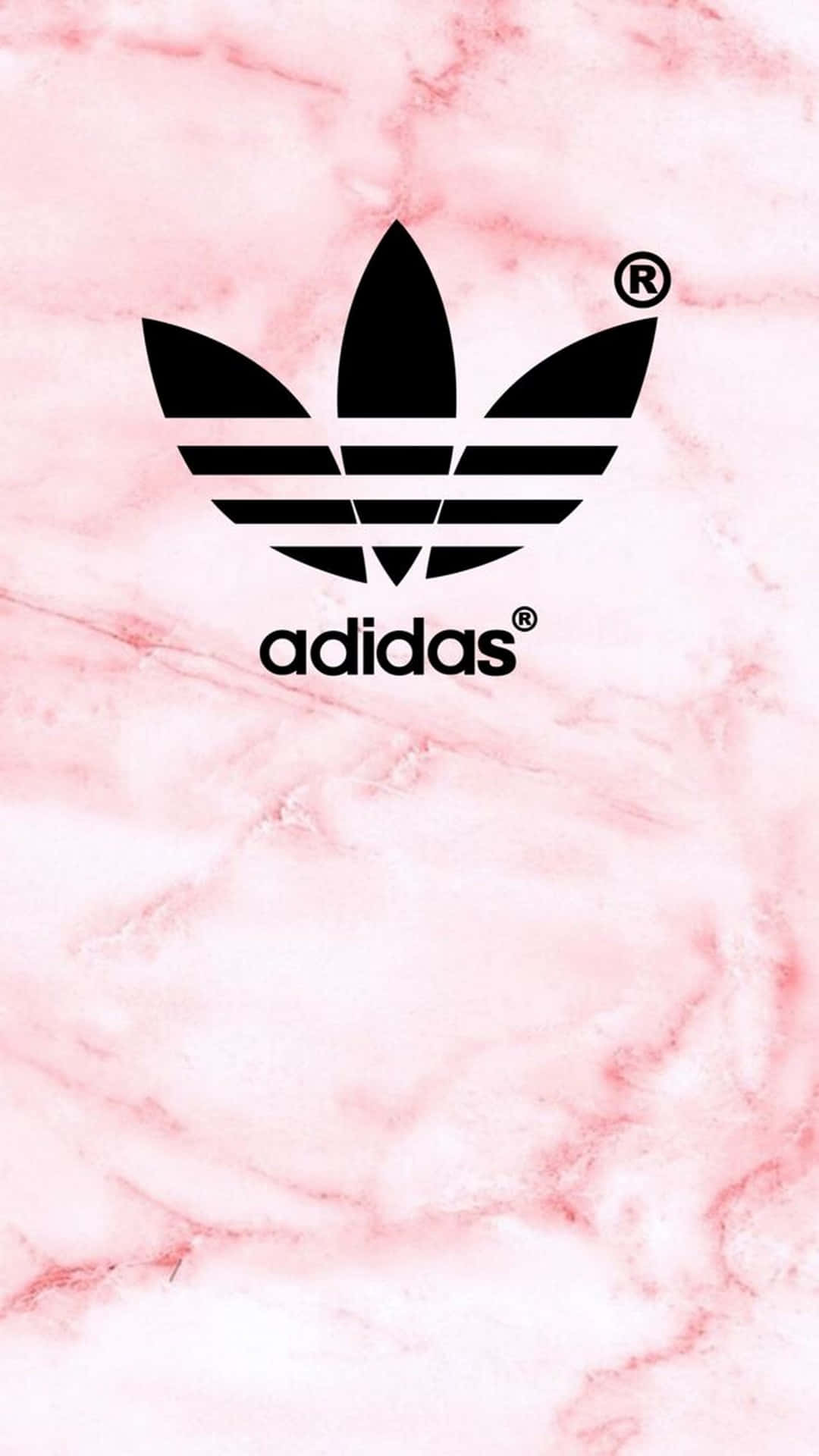 Adidas Logo On A Pink Marble Background Wallpaper