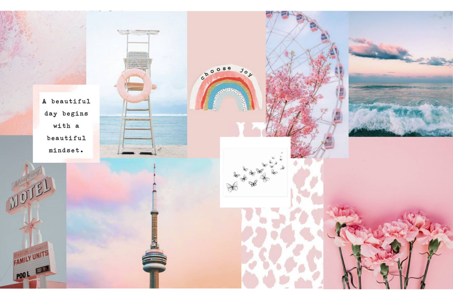 Pink Spring Aesthetic Collage Wallpaper