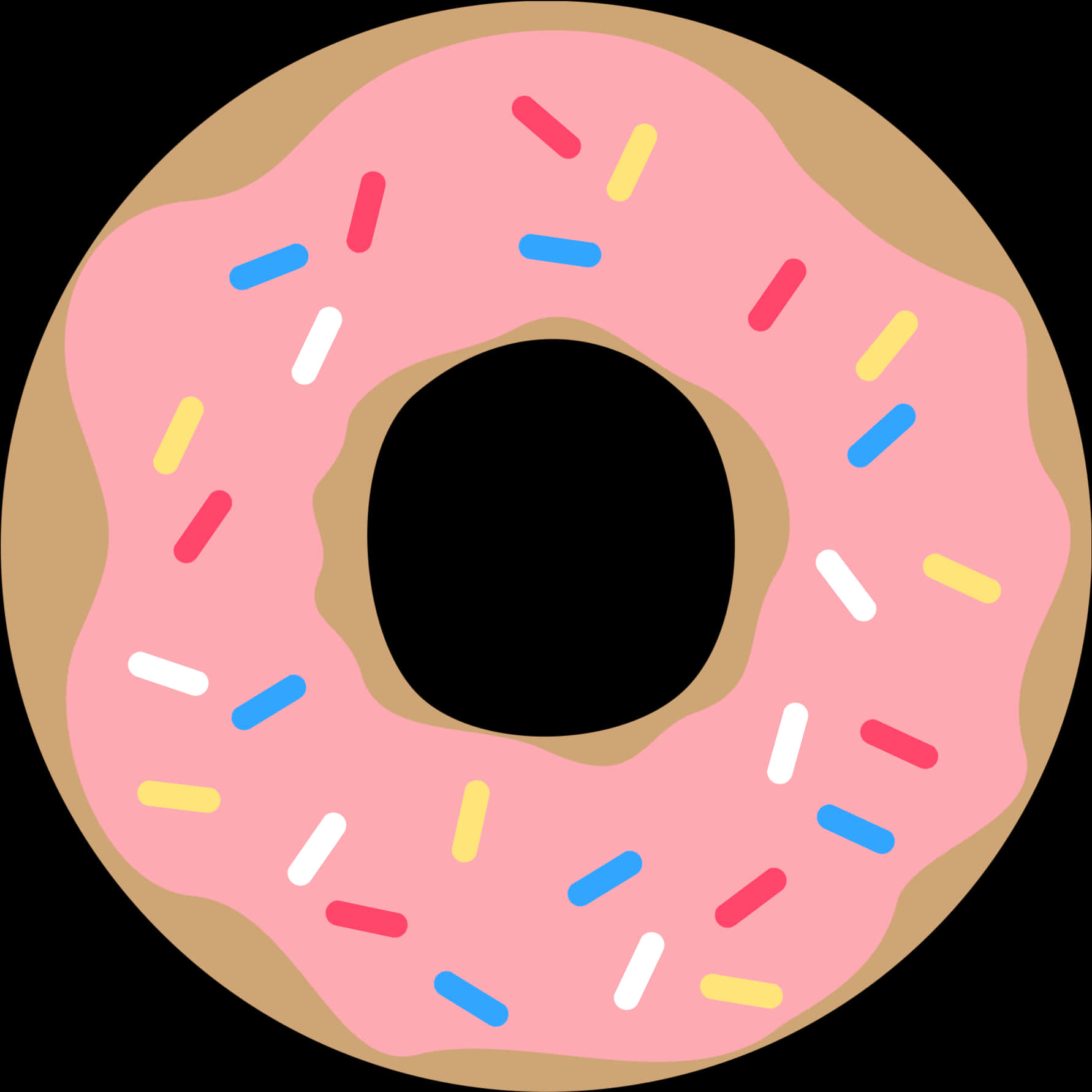 Pink Sprinkled Donut Graphic PNG