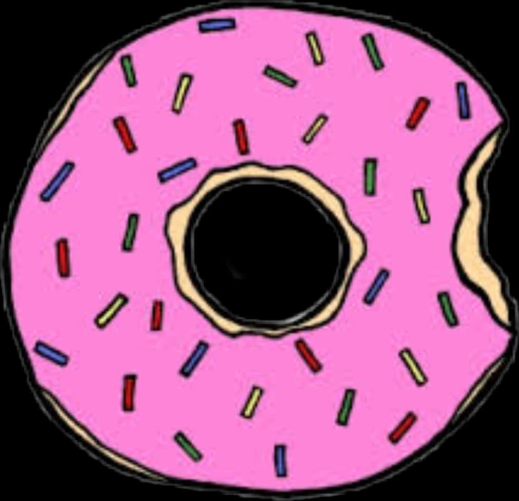 Pink Sprinkled Donut Illustration PNG
