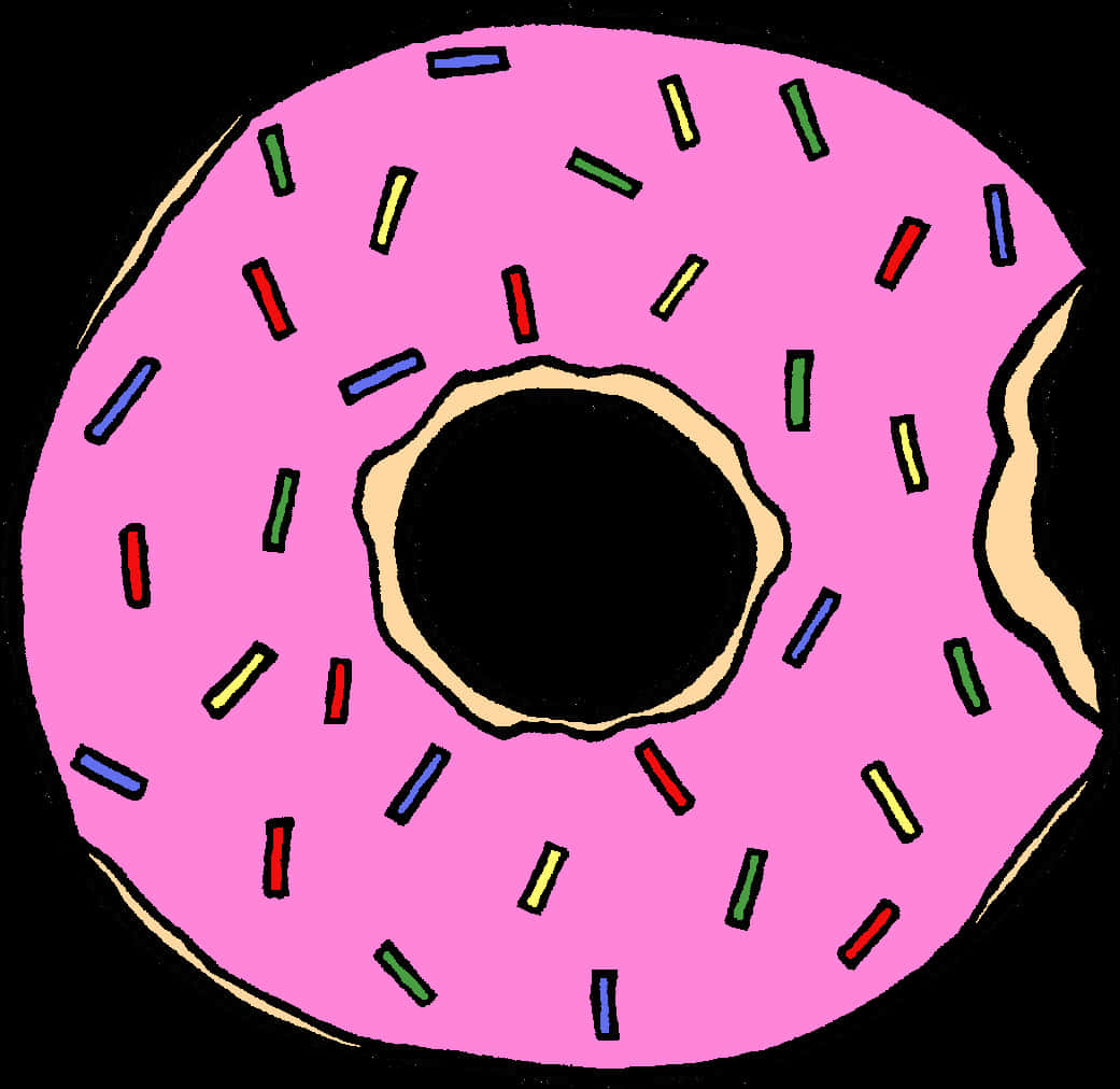 Pink Sprinkled Donut Illustration SVG
