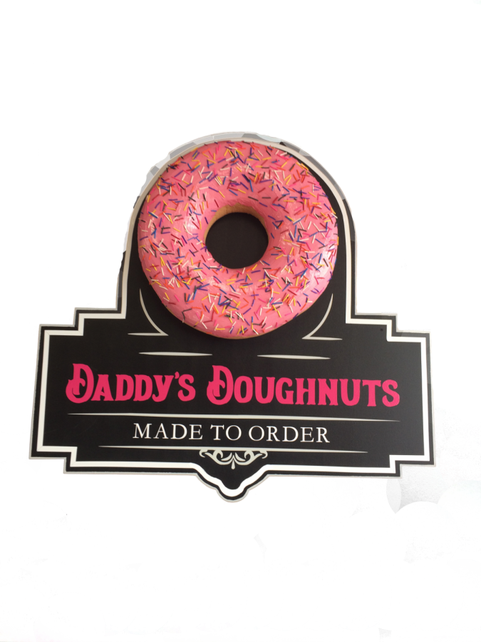 Pink Sprinkled Doughnut Daddys Doughnuts Sign PNG