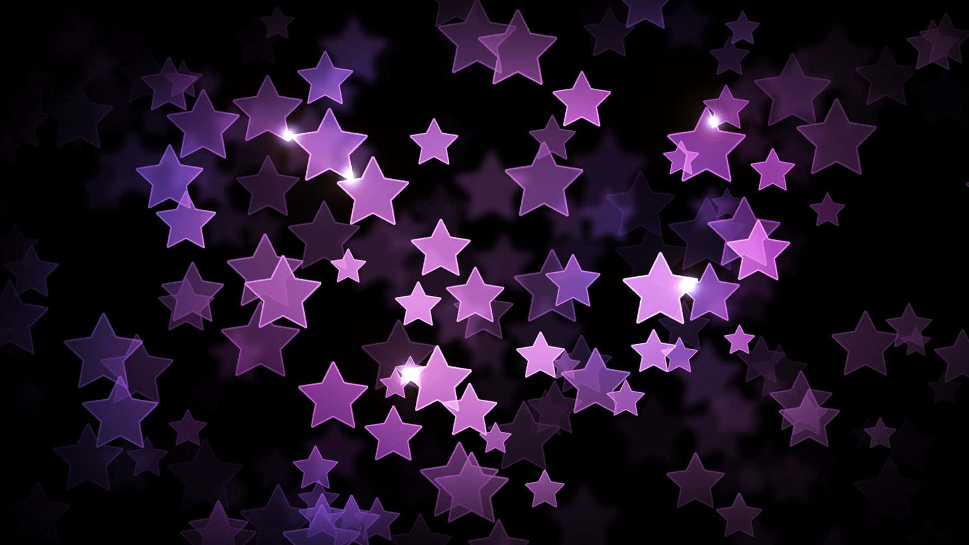Purple Stars On A Black Background