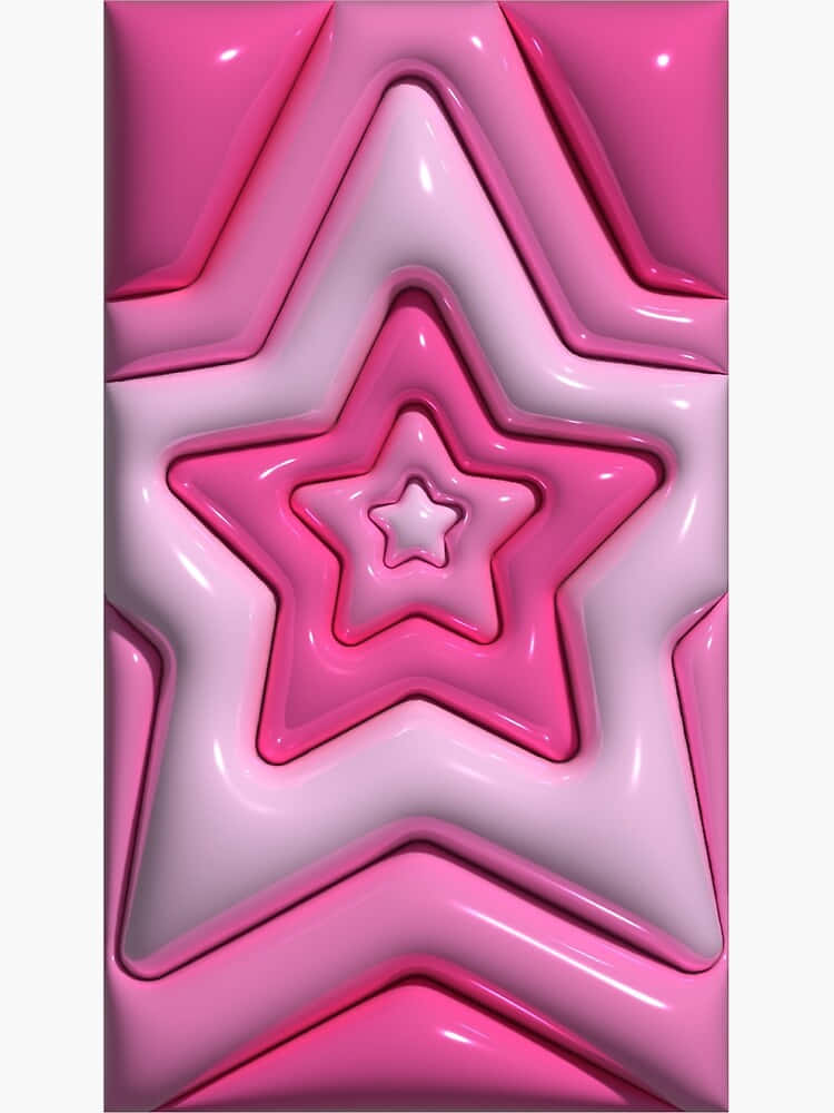 Pink Star Inception3 D Design Wallpaper