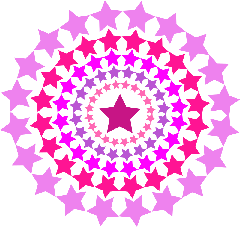 Pink Star Mandala Pattern PNG