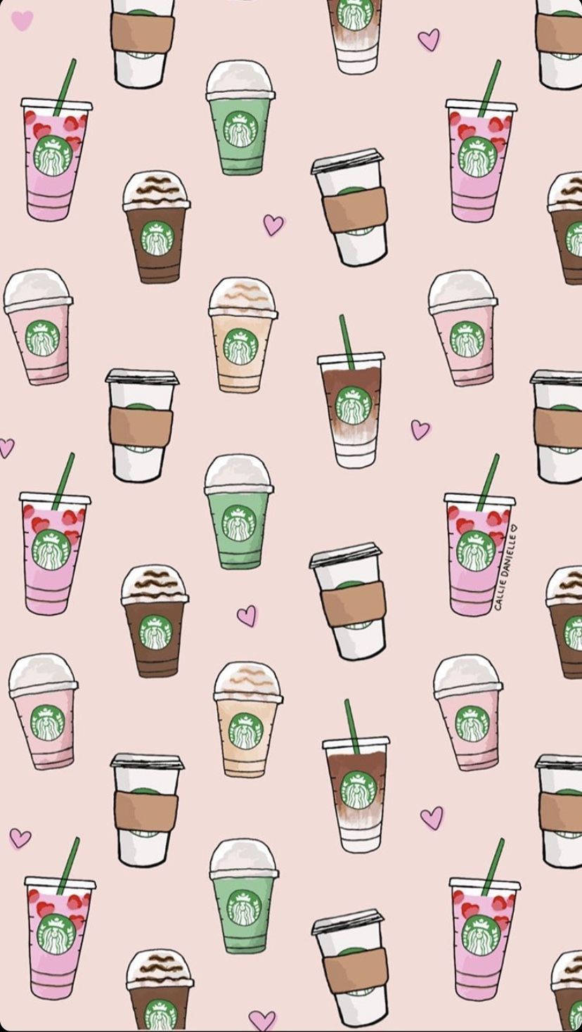 Pink Starbucks Pattern Iphone Wallpaper