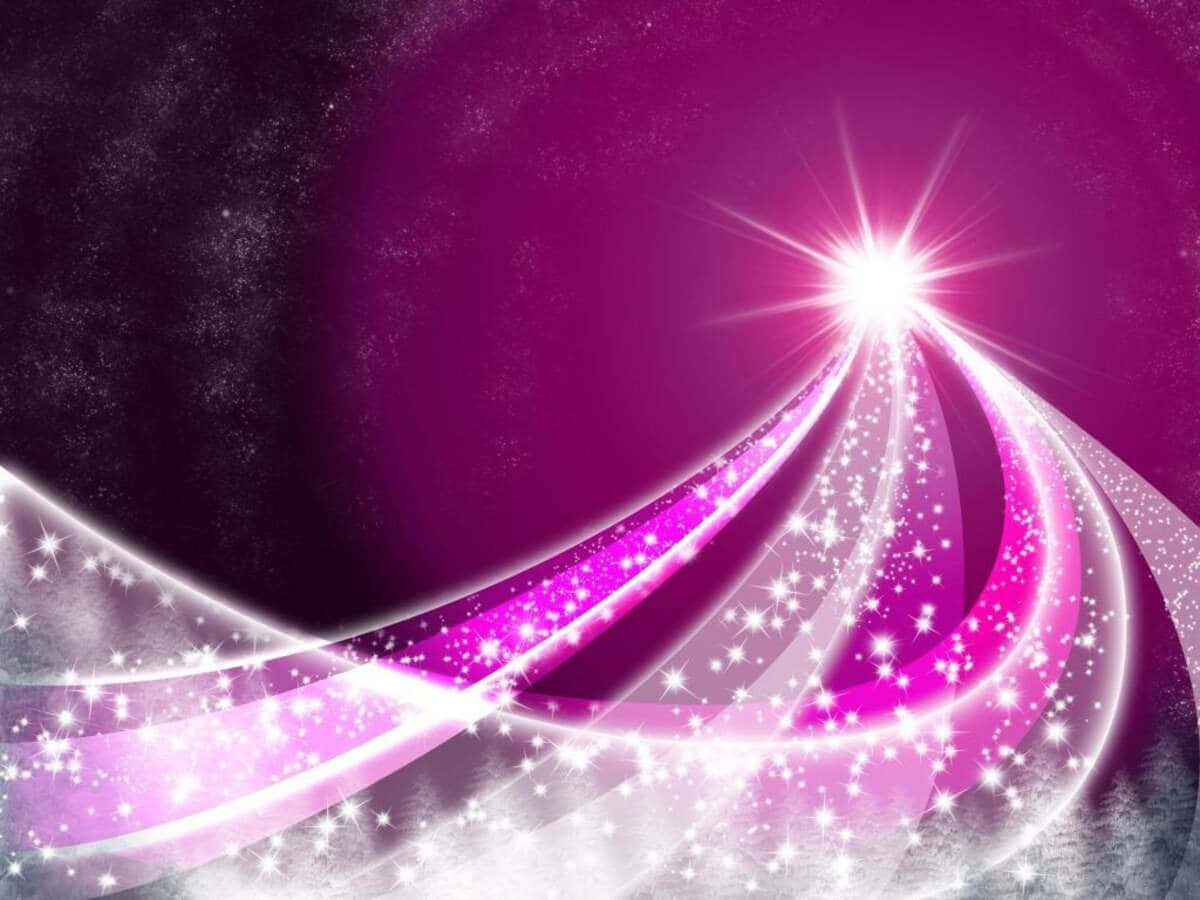 Pink Stars Sparkling in the Night Sky Wallpaper